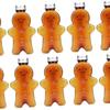 10Pcs Empty Juice Bottles Cute Gingerbread Man Multifunctional with Airtight Lids for Tea Milkshake Party Favors Camping Travel