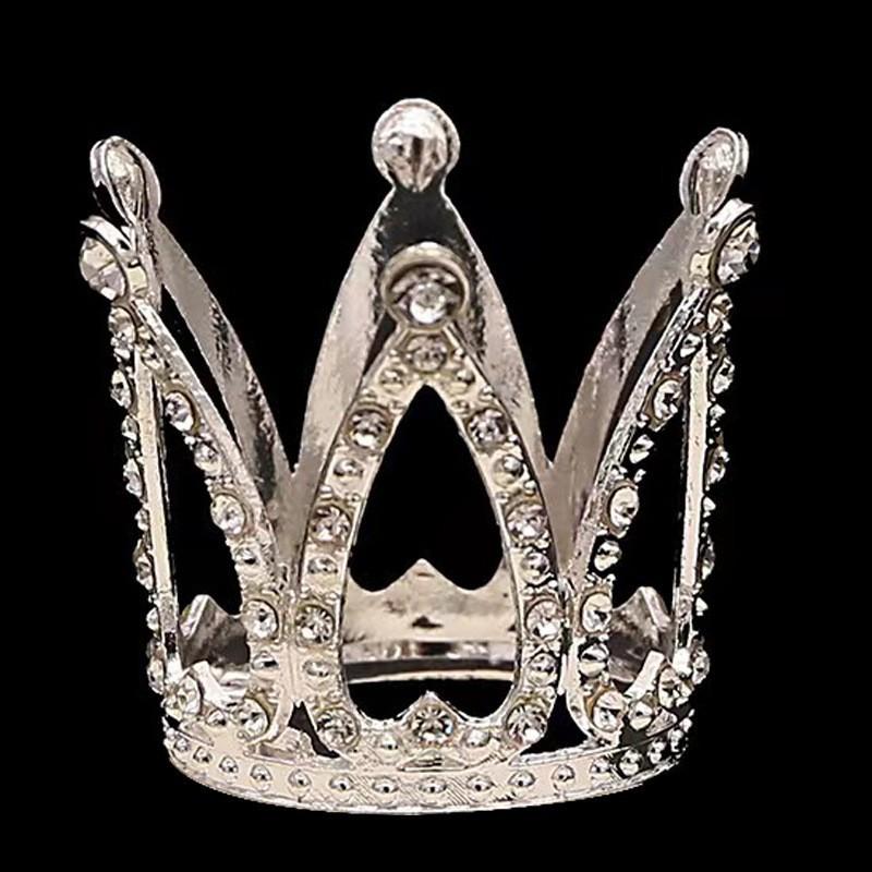Children's Birthday Crown Tiara Baroque Alloy Ornament Full Circle Crown Cake Decoration