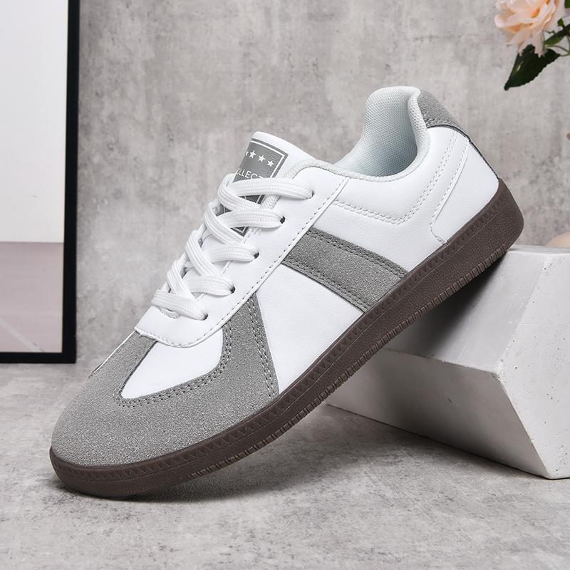 New Men Shoes Flats Walking Leather Casual Shoes Vintage Sports Sneakers Women Walking Athletic Shoe Unisex White Loafers