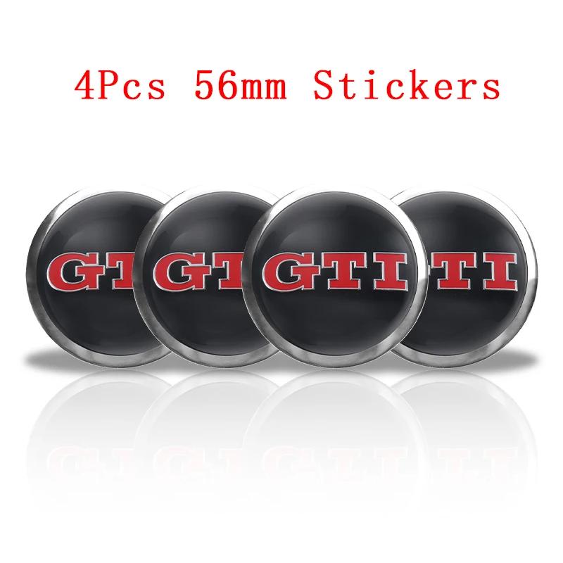 Für VOLKSWAGEN VW 4 Stück 56mm 60mm Auto Radnabendeckel Für Volkswagen Golf GTI R-Line R Polo T5 Passat B7 Felgendeckel Emblem St
