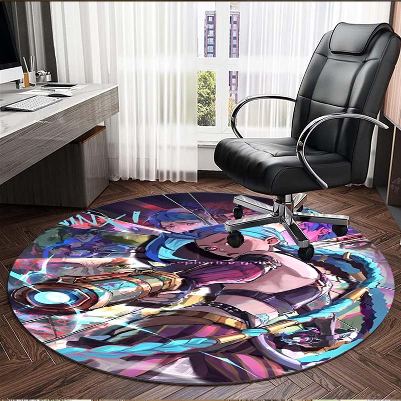 Jinx Print Round Rug, Washable Floor Carpet, For Entryway Dorm Laundry Room Office Study, Home Decor Birthday Christmas Gift