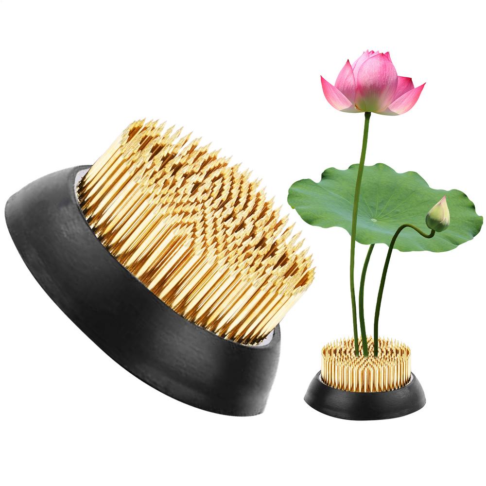 

Flower Frog Mini Round Metal Floral Frog Sturdy Copper Needle Tool Long-Lasting Arrangement Support For Outdoor Home Garden