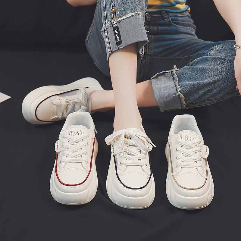 Summer little white shoes new female students increase height breathable sports board shoes trendy leisure