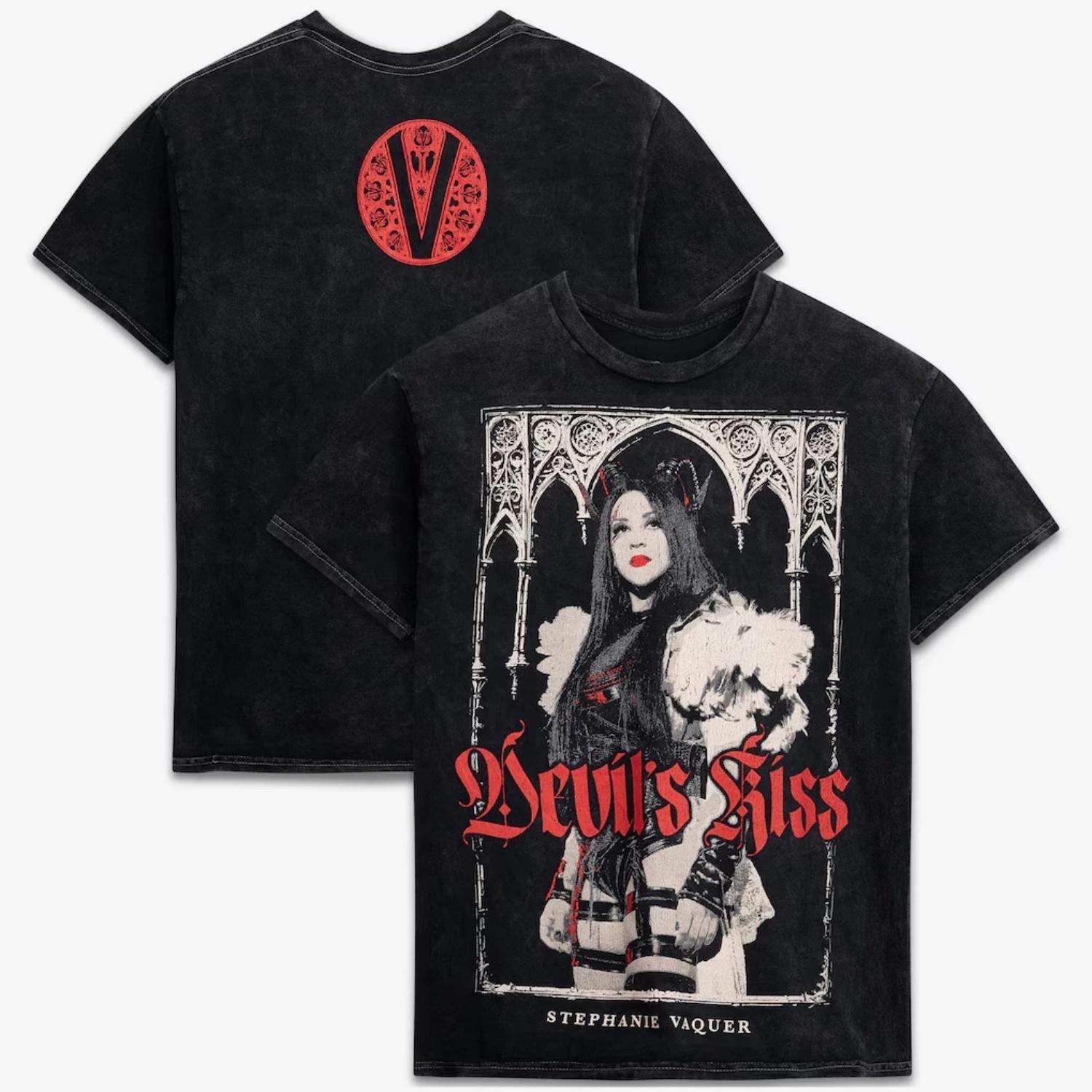 

Stephanie Vaquer Graphic Washed T-shirt Men and Women Summer Gothic Clothing Fashion Round Neck Short Sleeved Top Streetwear S чёрный