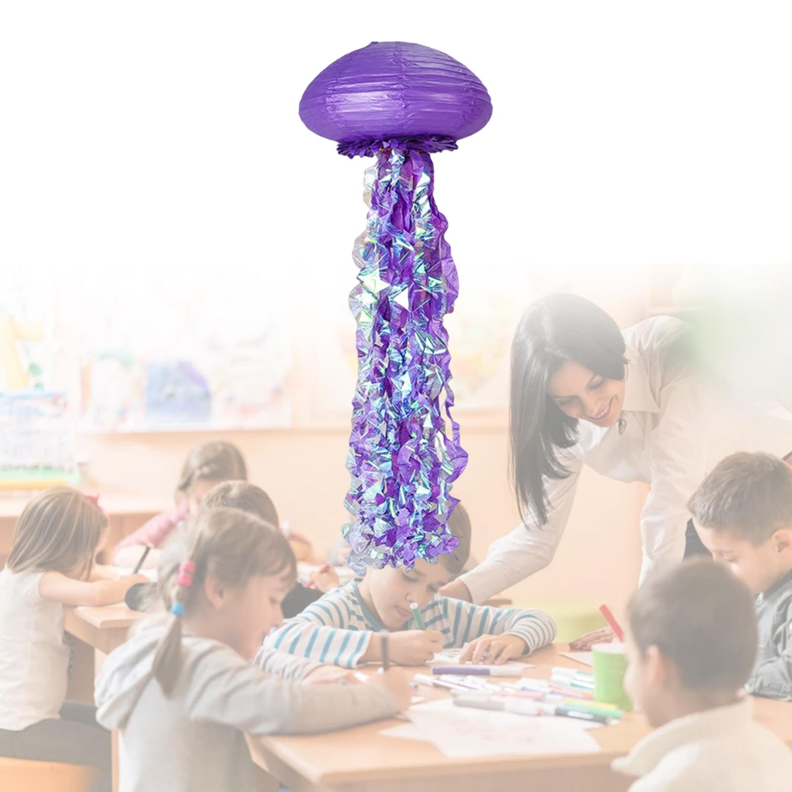 

Creative Jellyfish Paper Lantern Decor Under The Sea Party Bright and Beautiful for Home Wedding Birthday Party Girls Children фіолетовий