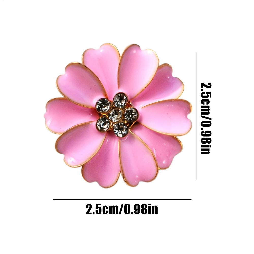 Petal Rhinestone Cufflinks Rhinestone Flower Shaped Decoration Button Cover Cufflinks For Women For Sewing Jeans Dress Fabric