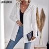 JKASHDK Women's Fashion Casual Solid Color Print Autumn Winter Long Sleeve Hooded Jackets & Coats