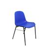Pack De 4 Fauteuils Confidentiels Ergonomiques, Empilables Et À Cadre Noir Siège Et Dossier En PVC Bleu PIQUERAS Y CRESPO Modèle