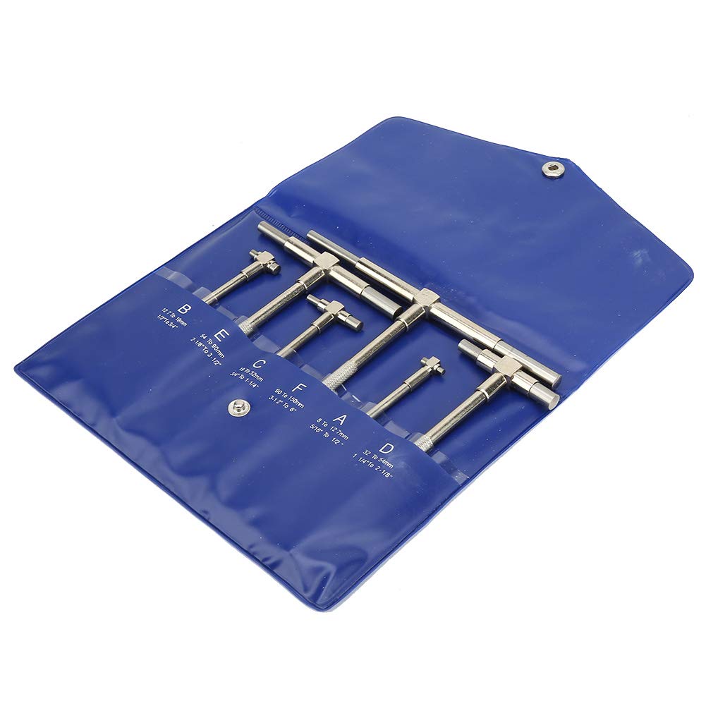 AUTO Pige Telescopic Gauge, 8-150mm Micrometer, Adjustable Inner Diameter Gauge, Measuring Tool, Set of 6