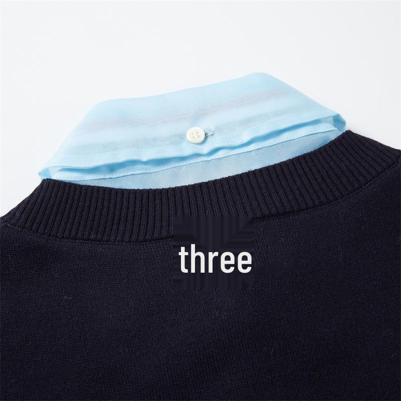 Women's Drawstring Knit Sweater with Organza Collar - Casual, Versatile, Slimming, and Warm Wool Layer