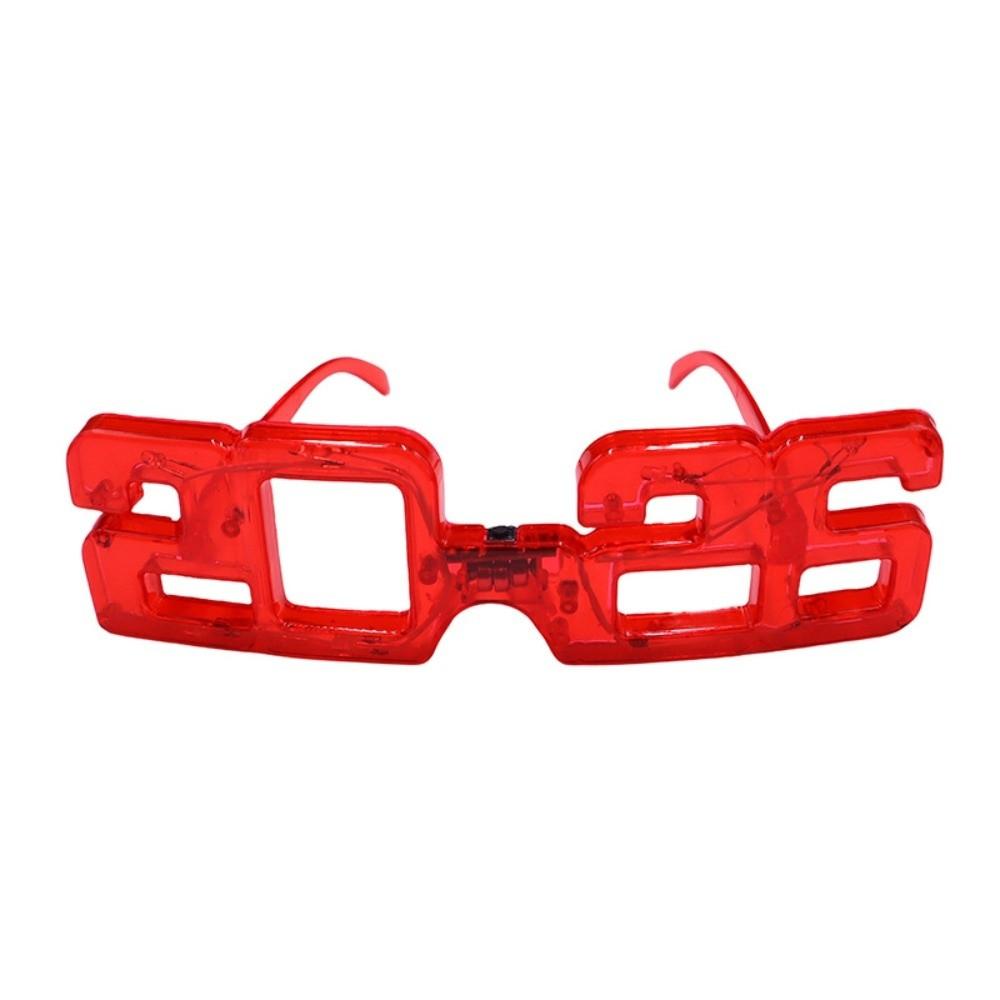 Number 2026 LED Glow Glasses Square Shape New Year Party Glasses New Year Gift