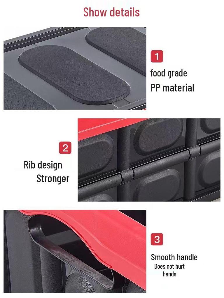 Extra Large Plastic Folding Storage Box for Clothes and Outdoor Car Organizing