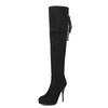 Plus Size 43 Classic Black Over The Knee Boots Sexy Platform Stiletto High Heels Boots Women Shoes for Party Wide Leg Boots Zip