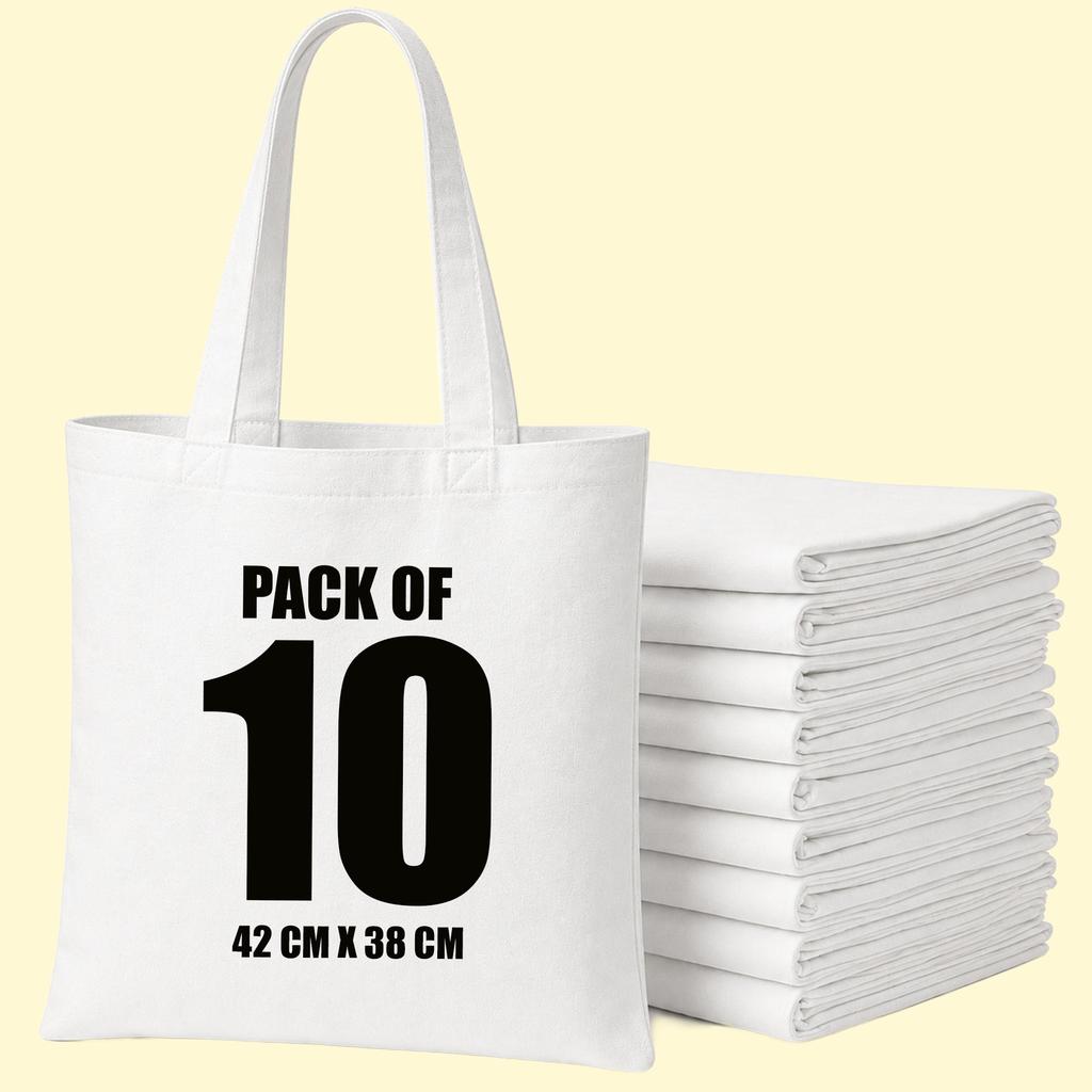 Cotton Shopper Bag 38 x 42cm 15L – Reusable Tote Bag in Black, White & Natural