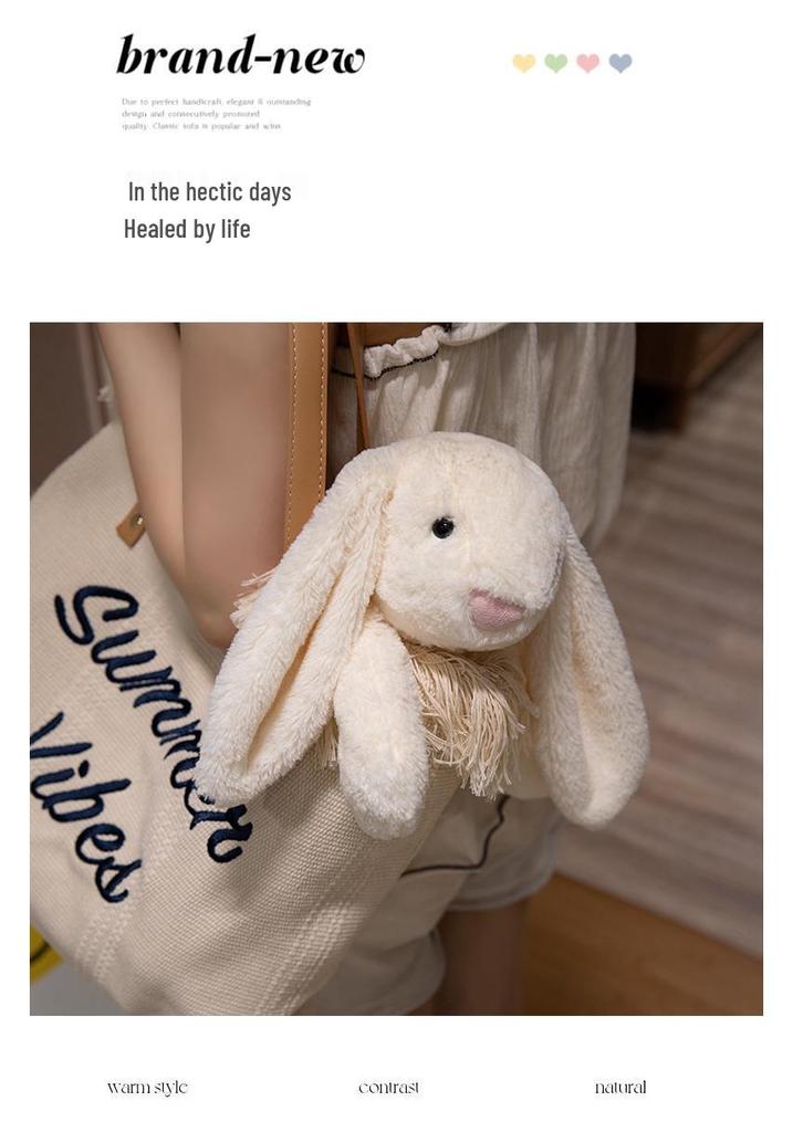 Lop-eared Bunny Plush Toy and Figurine - Calming Rabbit Doll Gift for Girls' Birthdays