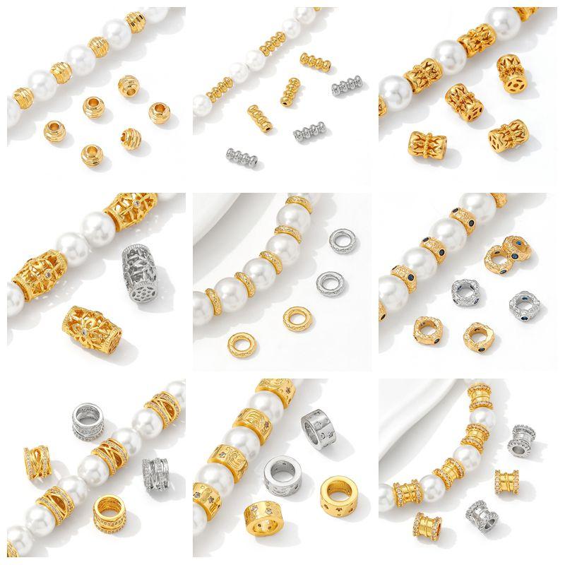 6.5mm*1.6mm 18K Gold Plated Brass Flat Spacer Beads For DIY Necklace Bracelet Making,Separators For Beads,Supplies For Jewelry
