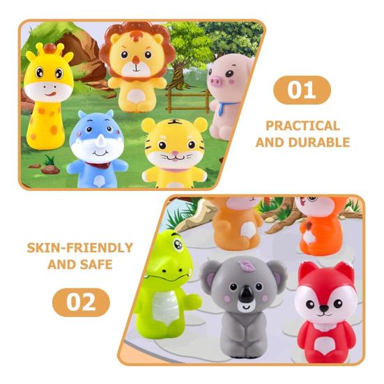 10Pcs Animal Finger Puppet Toddlers Storytelling Playtime Role Playing Cartoon Lion Pig Tiger Fox Monkey Koala Giraffe Educational Comfort Toy