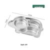 Kids' Stainless Steel Divided Cartoon Dinner Plate