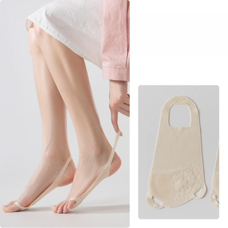 Women's Summer Thin Heel Silicone Non Slip Non Drop Heel Invisible Shallow Mouth Halter Boat Socks