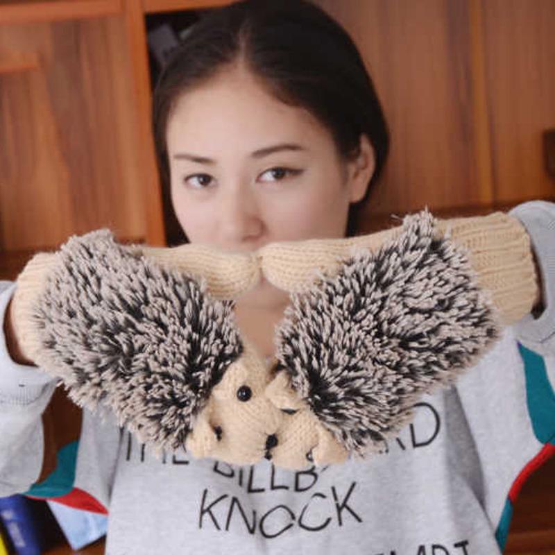 Gants sans doigts en fourrure pour femmes et filles, mitaines en laine tricotées, gants d'hiver pour femmes, mitaines douces