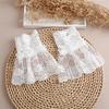 Women Detachable Sleeve Fake Cuffs Female Lace Thin Pleated Flare Sleeve False Cuffs Ruffles Wristband Decorative Accessory