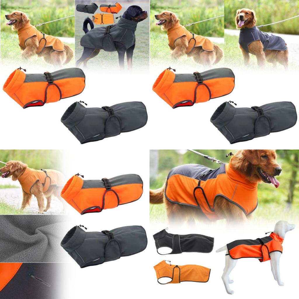 Reflective Warm Dog Jacket For Large Breeds Autumn Winter Cozy Pet Apparel