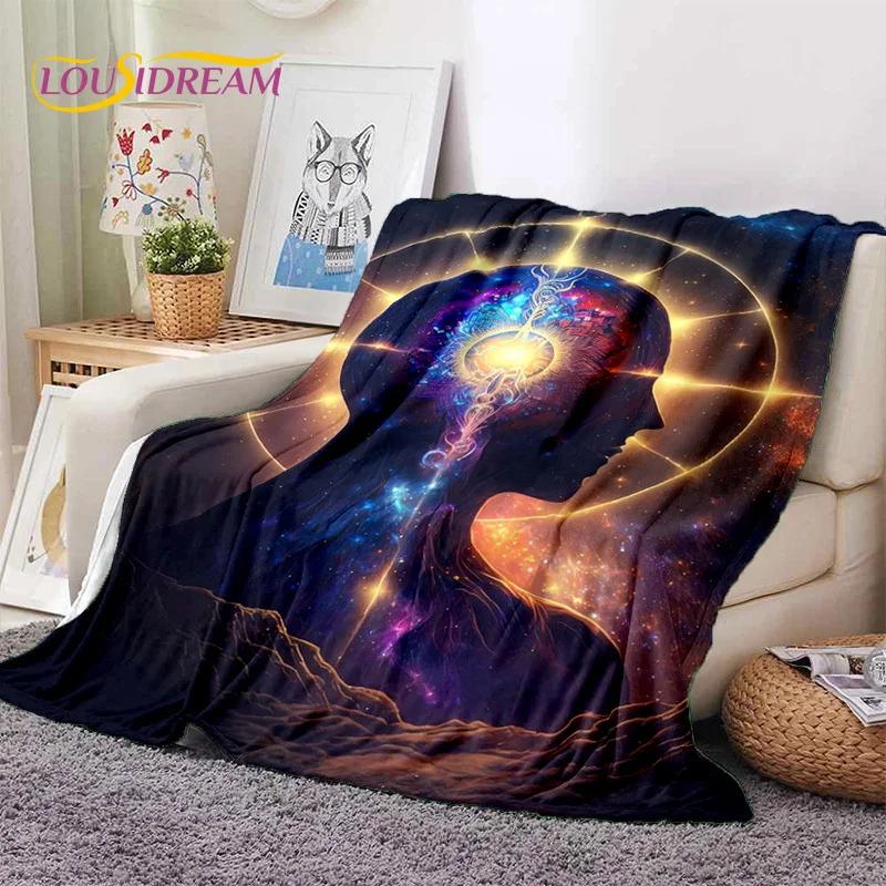 3D Yoga Meditation Rainbow 7 Chakra HD Soft Flannel Blankets,Throw Blanket Comfortable Blanket for Picnic Beds Home Bedroom Gift