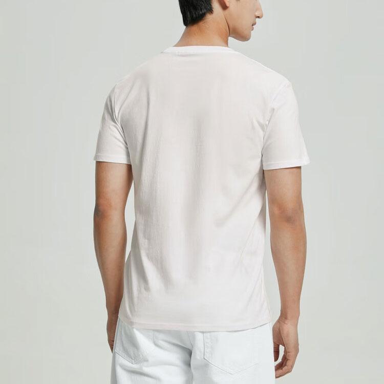 Calvin Klein T-Shirts Men's White Crew Neck Moderate ZM01883-YAF