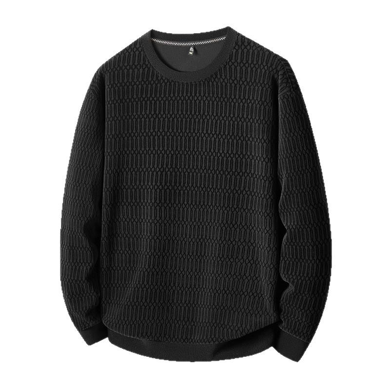 2025 Men's Round Neck Fleece-Knit Loose Fit Long Sleeve Winter Base Layer