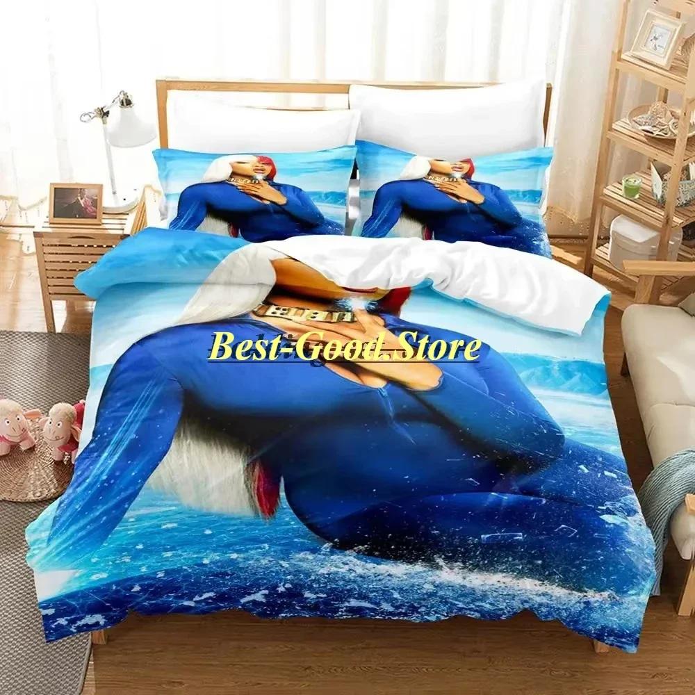 Megan The Stalion Bettwäsche-Set Einzelbett Doppelbett Druck Mit Kissenbezug Bett Weiche Bettdecke Weiche Einzel-Doppel-Queen Super King-Size Abmessungen Abmessungen