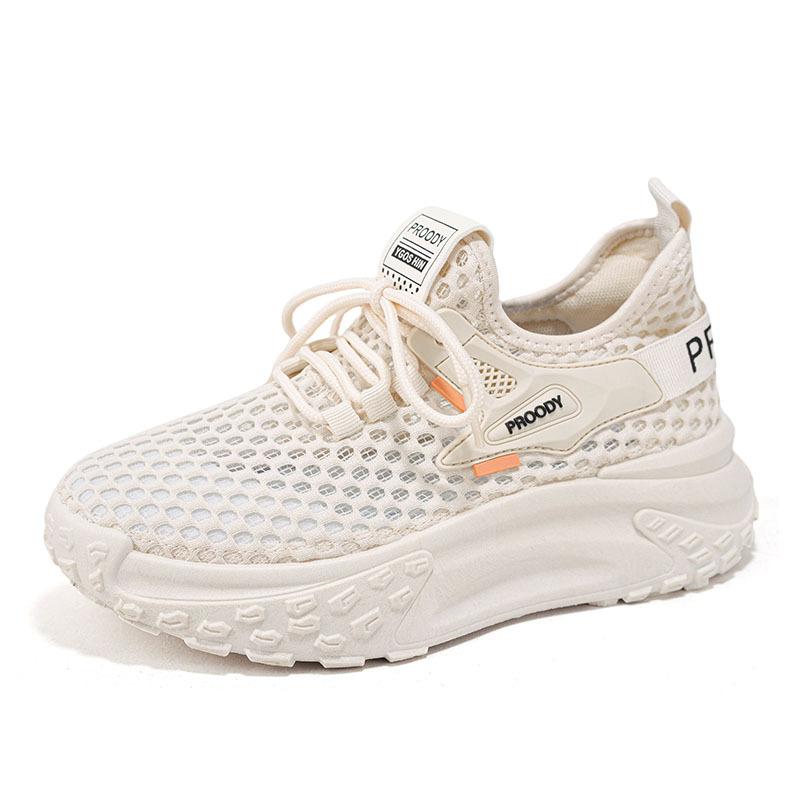 2024 Summer Breathable Mesh Casual Shoes Fashion Women Wedge Platform Comfortable Soft Sole Sports White Shoes Zapatillas Mujer