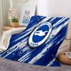Brighton & Hove Albion Crest Flannel Blanket, Soft Polyester, Modern Design, All-Season for Camping, Travel, Gifts for holidays or birthdays