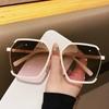 New Sunglasses Women Rimless Square Sun Glasses Luxury Ladies Personality Shades Gradient Eyewear Uv400