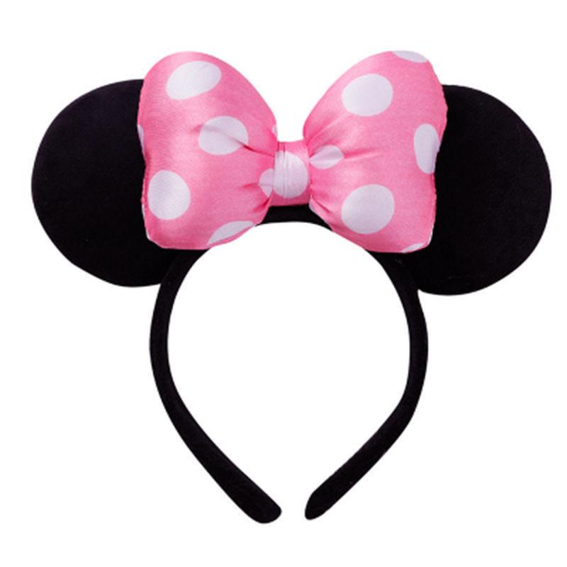 Handmade Mouse Ears Headband for Women and Girls Polka Dot Bow Minnie Ears Costume Accessories Hair Hoop Party Headwear