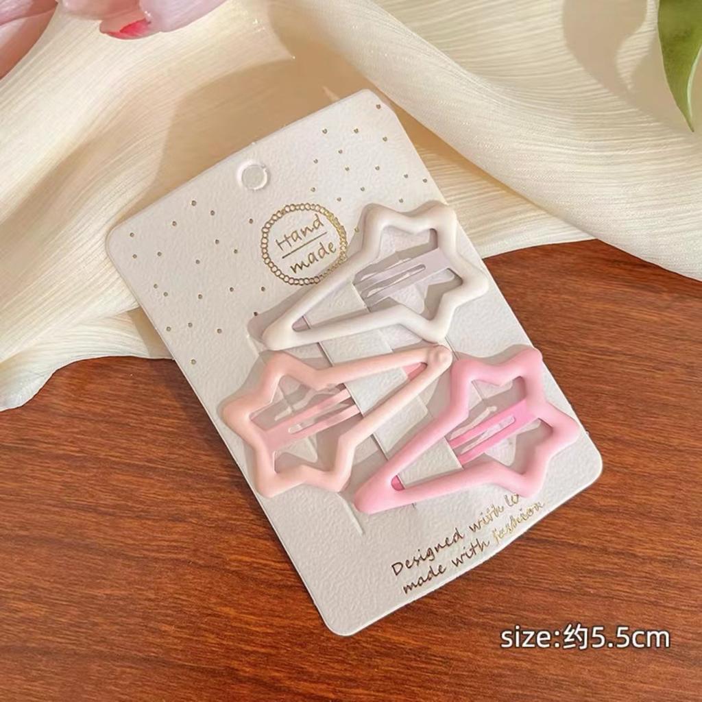 3/4Pcs/Set Women Girls Fashion Coffee Color Geometric Star Ornament Hair Clips Adult Sweet Hairpins Female Cute Hair Accessories