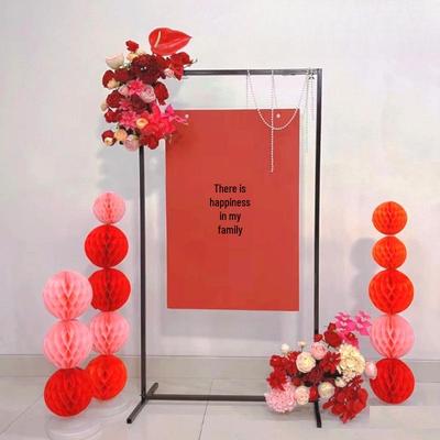 Geometric Iron Wedding Welcome Stand and Aisle Markers for Outdoor Decor