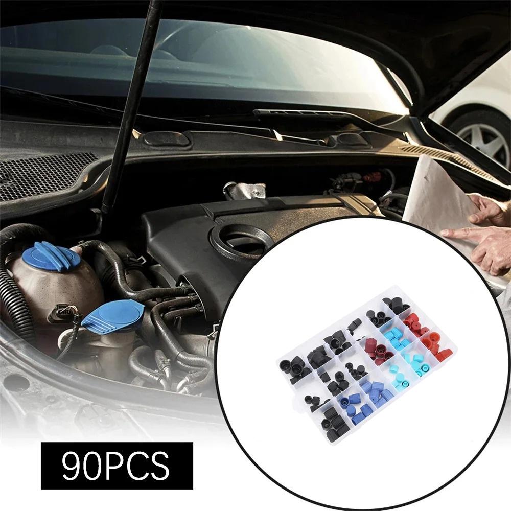 1 set of 90pcs AC Valve Core Dust Caps Set for  BMW Buick Honda Nissan Mazda