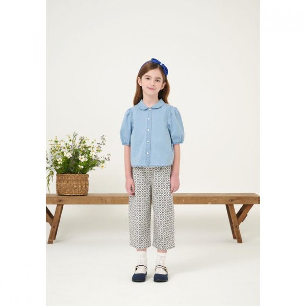 The Coffee Bean Tea Leaf Sky Blue Denim Blouse Bz22bl01sb sky blue/110