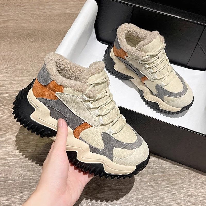 winter fashion women's cotton shoes high-quality thick soled non slip sports cotton boots with plush insulation snow boots