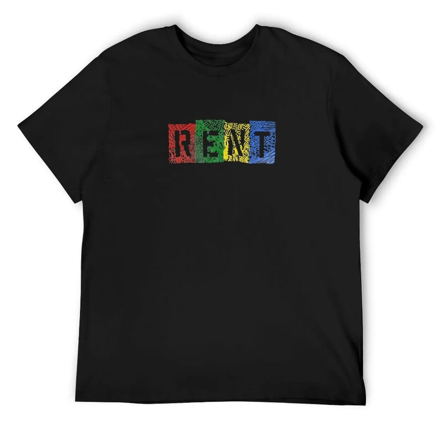 rent the musical T-Shirt blacks graphic shirts Funny t-shirts anime shirt mens fashion S