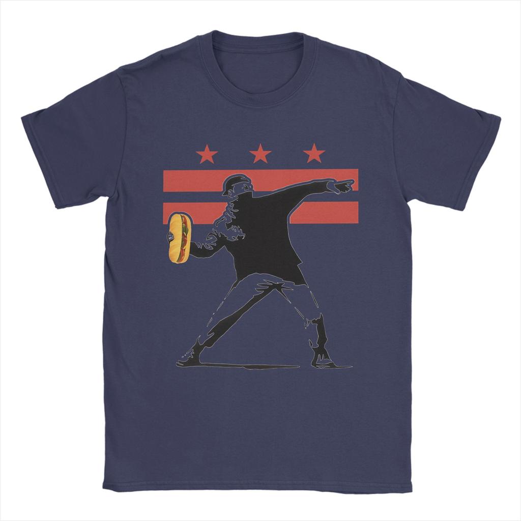 Dc Sandwich Guy 100% Baumwoll-T-Shirt für Herren Sommer Vintage T-Shirts Bequeme Hip-Hop-Tees Übergroße Druck-Tops