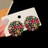 Vintage medieval exaggerated earrings women, fashionable retro high-end earrings literary light luxury temperament earrings