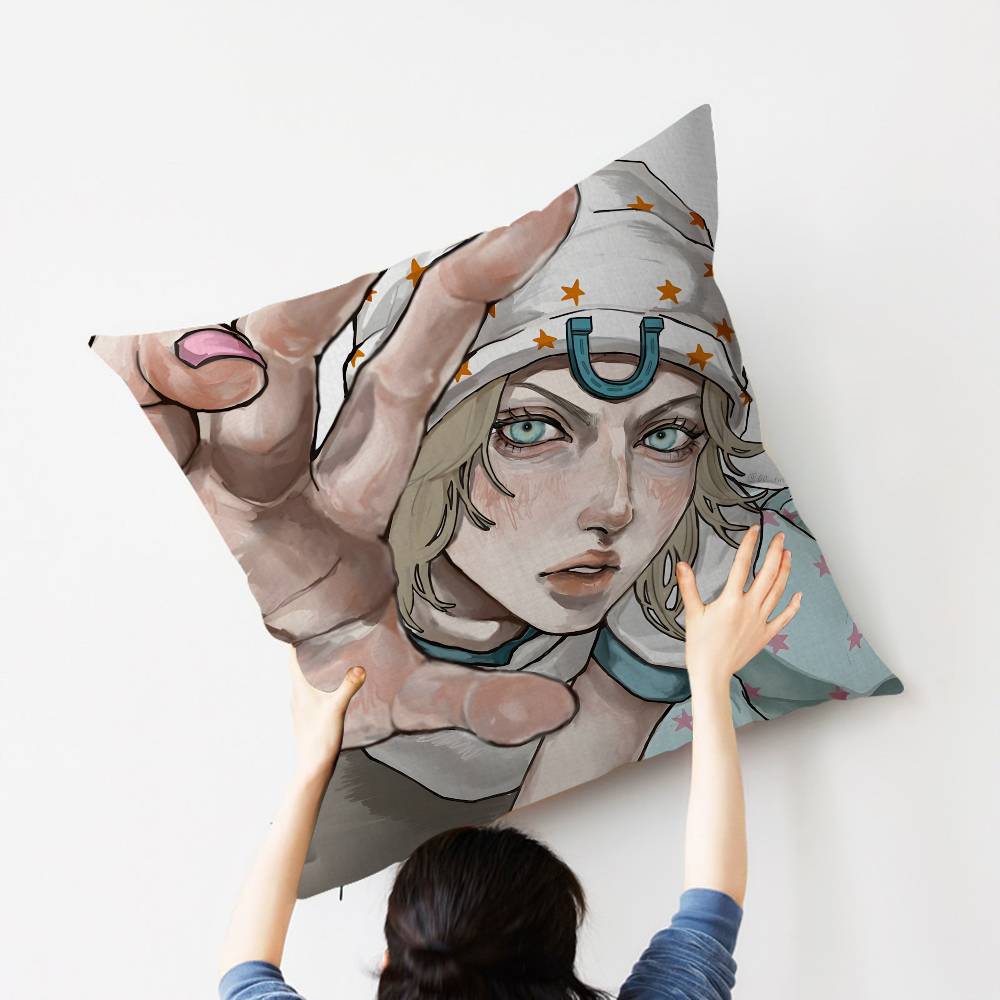 JOJO Retro Kraft Paper Anime Cushion Cover Inches Farmhouse Decor Home Throw Pillow Covers for Couch Decorations