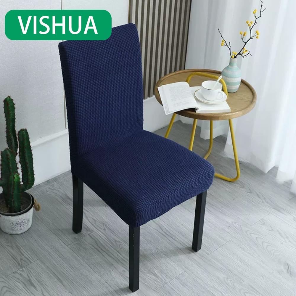Universal-Passform Stretchstoff Stuhlbezug mit verdicktem Kissen für Esszimmerstühle und Hocker