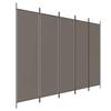350204 vidaXL Cloison de séparation 5 panneaux Anthracite 250x220 cm Tissu