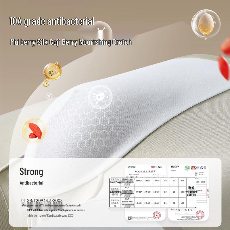 Nanjiren Men's Bamboo Fiber Antibacterial Boxer Briefs with Goji Berry Silk Crotch (3-Pack)