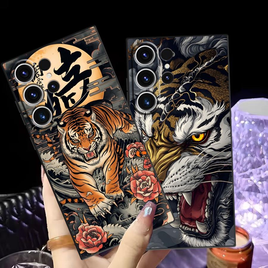 Cool Tiger Funda Phone Cover Case for Samsung Galaxy S26 S20 S21 FE S10 S9 Note 20 Ultra 8 9 10 S25 Ultra S24 Plus S23
