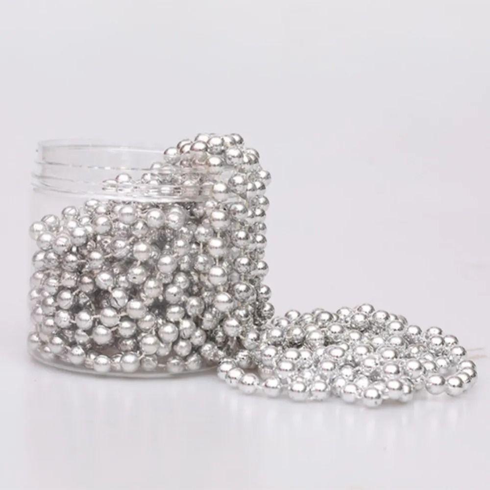 Creative Colored Bead Chain 5/10M Craft Christmas Tree Pearl String Decorative DIY Christmas Decoration Bead String
