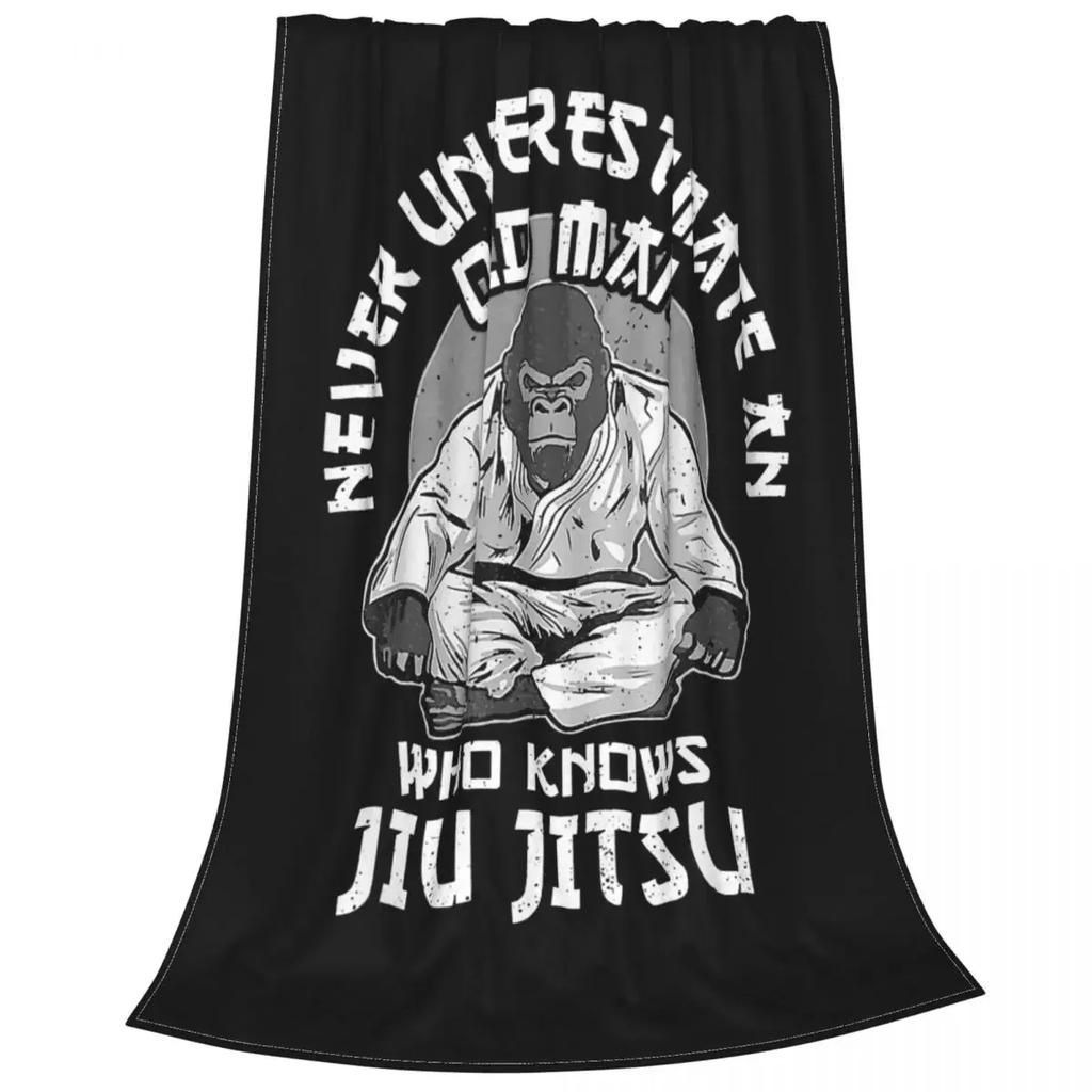 Jiu Jitsu Affe BJJ Decke Plüsch Vintage Warme Überwurfdecke für Tagesdecke Dekoration