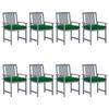 Day and Night - Day and Night Garden Chairs with Cushions 8 Pcs Solid Gray Acacia Wood